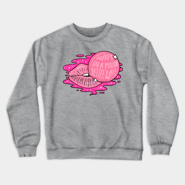 Bubble Gum Lips Crewneck Sweatshirt by Doodle by Meg